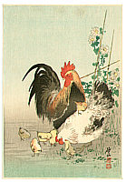Sozan Ito 1884-? - Chicken Family - artelino Art Auctions. Sozan Ito 1884-? - Chicken Family