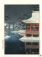 Koitsu Tsuchiya 1870-1949 - Miyajima in Snow - artelino Art Auctions. Koitsu Tsuchiya 1870-1949 - Miyajima in Snow