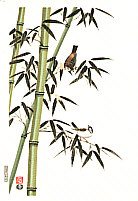 Nisaburo Ito 1910-1988 - Bamboo and Sparrows (left panel) - artelino Art Auctions. Nisaburo Ito 1910-1988 - Bamboo and Sparrows (left panel)