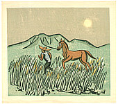 Senpan Maekawa 1888-1960 - Evening Moon and Pony - artelino Art Auctions. Senpan Maekawa 1888-1960 - Evening Moon and Pony