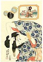 Toyokuni II Utagawa 1777-1835 - Bijin Dressing Hair - artelino Art Auctions. Toyokuni II Utagawa 1777-1835 - Bijin Dressing Hair