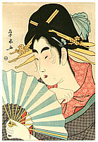 Eisui Ichirakusai active ca. 1790-1823 - Courtesan with Ogi Fan - artelino Art Auctions. Eisui Ichirakusai active ca. 1790-1823 - Courtesan with Ogi Fan