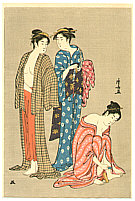 Kiyonaga Torii 1752-1815 - Three Beauties after Bath - artelino Art Auctions. Kiyonaga Torii 1752-1815 - Three Beauties after Bath