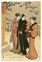 Kiyonaga Torii 1752-1815 - Stroll in the Snow - artelino Art Auctions. Kiyonaga Torii 1752-1815 - Stroll in the Snow