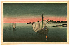 Unknown - Two Boats in the Sunset - artelino Art Auctions. Unknown - Two Boats in the Sunset