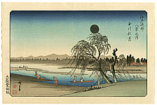 Hiroshige Ando 1797-1858 - Autumn moon over Tamagawa river - Edo Kinko Hakkei - artelino Art Auctions. Hiroshige Ando 1797-1858 - Autumn moon over Tamagawa river - Edo Kinko Hakkei