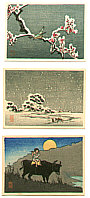 Hiroaki Takahashi 1871-1945 - Three Miniature Prints - artelino Art Auctions. Hiroaki Takahashi 1871-1945 - Three Miniature Prints