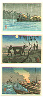 Hiroaki Takahashi 1871-1945 - Three Miniature Prints - artelino Art Auctions. Hiroaki Takahashi 1871-1945 - Three Miniature Prints