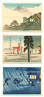 Hiroaki Takahashi 1871-1945 - Three Miniature Prints - artelino Art Auctions. Hiroaki Takahashi 1871-1945 - Three Miniature Prints