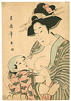 Tsukimaro Kitagawa active 1789-1829 - Mother and Child - artelino Art Auctions. Tsukimaro Kitagawa active 1789-1829 - Mother and Child