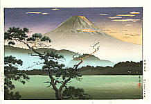 Koitsu Tsuchiya 1870-1949 - Evening Glow at Lake Sai - artelino Art Auctions. Koitsu Tsuchiya 1870-1949 - Evening Glow at Lake Sai