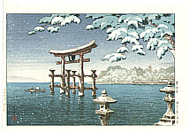 Koitsu Tsuchiya 1870-1949 - Miyajima in Snow - artelino Art Auctions. Koitsu Tsuchiya 1870-1949 - Miyajima in Snow