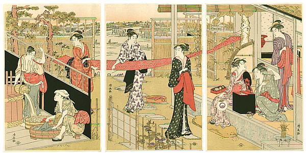 Kiyonaga Torii 1752-1815 - Washing Cloth - artelino Art Auctions. Kiyonaga Torii 1752-1815 - Washing Cloth