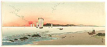 Gesso Yoshimoto 1881-1936 - Red Sunset - artelino Art Auctions. Gesso Yoshimoto 1881-1936 - Red Sunset