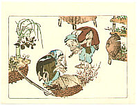 Zeshin Shibata 1807-1891 - Flower Vendors - Hana Kurabe - artelino Art Auctions. Zeshin Shibata 1807-1891 - Flower Vendors - Hana Kurabe