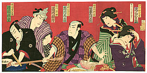 Chikashige Morikawa active ca. 1869-82 - Kabuki Scene - artelino Art Auctions. Chikashige Morikawa active ca. 1869-82 - Kabuki Scene