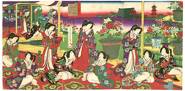 Chikashige Morikawa active ca. 1869-82 - Peony on Kinryuzan - artelino Art Auctions. Chikashige Morikawa active ca. 1869-82 - Peony on Kinryuzan