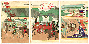 Yasuji Inoue 1864 - 1889 - Fireworks at Nijubashi Bridge - artelino Art Auctions. Yasuji Inoue 1864 - 1889 - Fireworks at Nijubashi Bridge