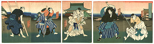 Yoshitaki Utagawa 1841-1899 - Five Samurai - Kabuki - artelino Art Auctions. Yoshitaki Utagawa 1841-1899 - Five Samurai - Kabuki