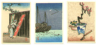 Hiroaki Takahashi 1871-1945 - Three Miniature Prints - artelino Art Auctions. Hiroaki Takahashi 1871-1945 - Three Miniature Prints