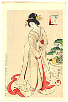 Chikanobu Toyohara 1838-1912 - Bride and Bonsai - Azuma - artelino Art Auctions. Chikanobu Toyohara 1838-1912 - Bride and Bonsai - Azuma