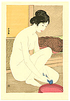 Goyo Hashiguchi 1880-1921 - Bathing - artelino Art Auctions. Goyo Hashiguchi 1880-1921 - Bathing