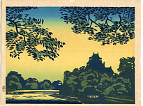 Okiie Hashimoto 1899-1993 - Okayama Castle - artelino Art Auctions. Okiie Hashimoto 1899-1993 - Okayama Castle
