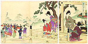 Chikanobu Toyohara 1838-1912 - Buddha Festival - Ladies of Chiyoda Palace - artelino Art Auctions. Chikanobu Toyohara 1838-1912 - Buddha Festival - Ladies of Chiyoda Palace