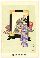 Shuntei Miyagawa 1873-1914 - Picture Screen - Yukiyo no Hana - artelino Art Auctions. Shuntei Miyagawa 1873-1914 - Picture Screen - Yukiyo no Hana