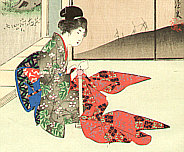 Shuntei Miyagawa 1873-1914 - Sewing - Yukiyo no Hana - artelino Art Auctions. Shuntei Miyagawa 1873-1914 - Sewing - Yukiyo no Hana