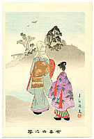 Shuntei Miyagawa 1873-1914 - Outing - Yukiyo no Hana - artelino Art Auctions. Shuntei Miyagawa 1873-1914 - Outing - Yukiyo no Hana