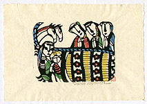 Sadao Watanabe 1913-1996 - Stable - Story of the Bible - artelino Art Auctions. Sadao Watanabe 1913-1996 - Stable - Story of the Bible