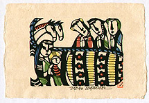 Sadao Watanabe 1913-1996 - Stable - Story of the Bible - artelino Art Auctions. Sadao Watanabe 1913-1996 - Stable - Story of the Bible