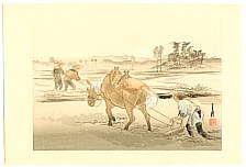 Gekko Ogata 1859-1920 - Farmers and Mt.Fuji - One Hundred Fuji - artelino Art Auctions. Gekko Ogata 1859-1920 - Farmers and Mt.Fuji - One Hundred Fuji