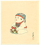 Hasui Kawase 1883-1957 - Cap and Bag - Doll Series - artelino Art Auctions. Hasui Kawase 1883-1957 - Cap and Bag - Doll Series