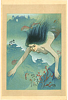 Hiromitsu Nakazawa 1874-1964 - Heroine Matsukaze - Dai Chikamatsu Zenshu - artelino Art Auctions. Hiromitsu Nakazawa 1874-1964 - Heroine Matsukaze - Dai Chikamatsu Zenshu