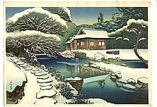Bakufu Ono 1888-1976 - Tea House in the Snow - artelino Art Auctions. Bakufu Ono 1888-1976 - Tea House in the Snow
