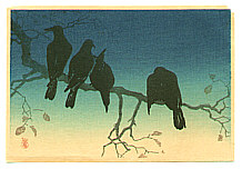 Hiroaki Takahashi 1871-1945 - Crows - artelino Art Auctions. Hiroaki Takahashi 1871-1945 - Crows
