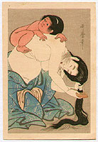Utamaro Kitagawa 1750-1806 - Combing Hair with Baby - artelino Art Auctions. Utamaro Kitagawa 1750-1806 - Combing Hair with Baby