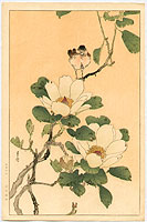 Gesso Yoshimoto 1881-1936 - Bird and Magnolia - artelino Art Auctions. Gesso Yoshimoto 1881-1936 - Bird and Magnolia