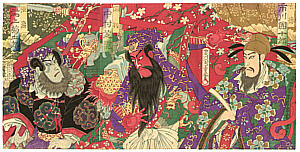 Chikashige Morikawa active ca. 1869-82 - Treaty at the Peach Orchard - artelino Art Auctions. Chikashige Morikawa active ca. 1869-82 - Treaty at the Peach Orchard