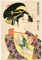 Utamaro Kitagawa 1750-1806 - Fan on Finger Tips - artelino Art Auctions. Utamaro Kitagawa 1750-1806 - Fan on Finger Tips