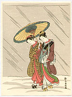 Harunobu Suzuki 1724-1770 - Beauties under Umbrella - artelino Art Auctions. Harunobu Suzuki 1724-1770 - Beauties under Umbrella