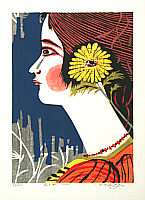 Shiro Takagi born 1934 - Girl and Flower - artelino Art Auctions. Shiro Takagi born 1934 - Girl and Flower