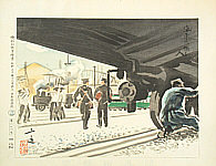 Sanzo Wada 1883-1968 - Locomotive Workers - artelino Art Auctions. Sanzo Wada 1883-1968 - Locomotive Workers