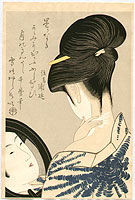 Utamaro Kitagawa 1750-1806 - Beauty in front of Mirror - artelino Art Auctions. Utamaro Kitagawa 1750-1806 - Beauty in front of Mirror