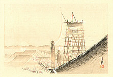 Gekko Ogata 1859-1920 - Drum Tower at Ryogoku and Mt.Fuji - One Hundred Fuji - artelino Art Auctions. Gekko Ogata 1859-1920 - Drum Tower at Ryogoku and Mt.Fuji - One Hundred Fuji