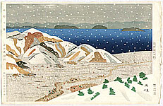 Hideo Nishiyama born 1911 - Snow in Makino - artelino Art Auctions. Hideo Nishiyama born 1911 - Snow in Makino