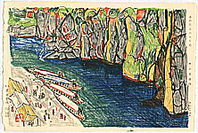 Hideo Nishiyama born 1911 - Yoshino Kumano - artelino Art Auctions. Hideo Nishiyama born 1911 - Yoshino Kumano