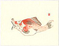Kazan Watanabe 1793-1841 - Fanged Red Fish - Anko - artelino Art Auctions. Kazan Watanabe 1793-1841 - Fanged Red Fish - Anko
